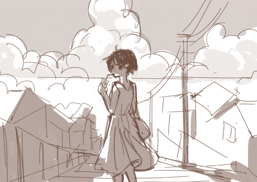 夏の入口_ラフ1